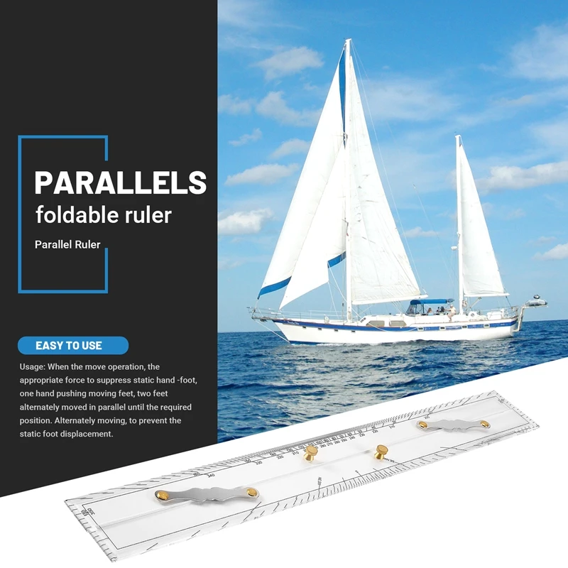 J1UL1N Righello marino Righello parallelo Grafici nautici Righello parallelo Punti di mappatura per tirare Righello parallelo