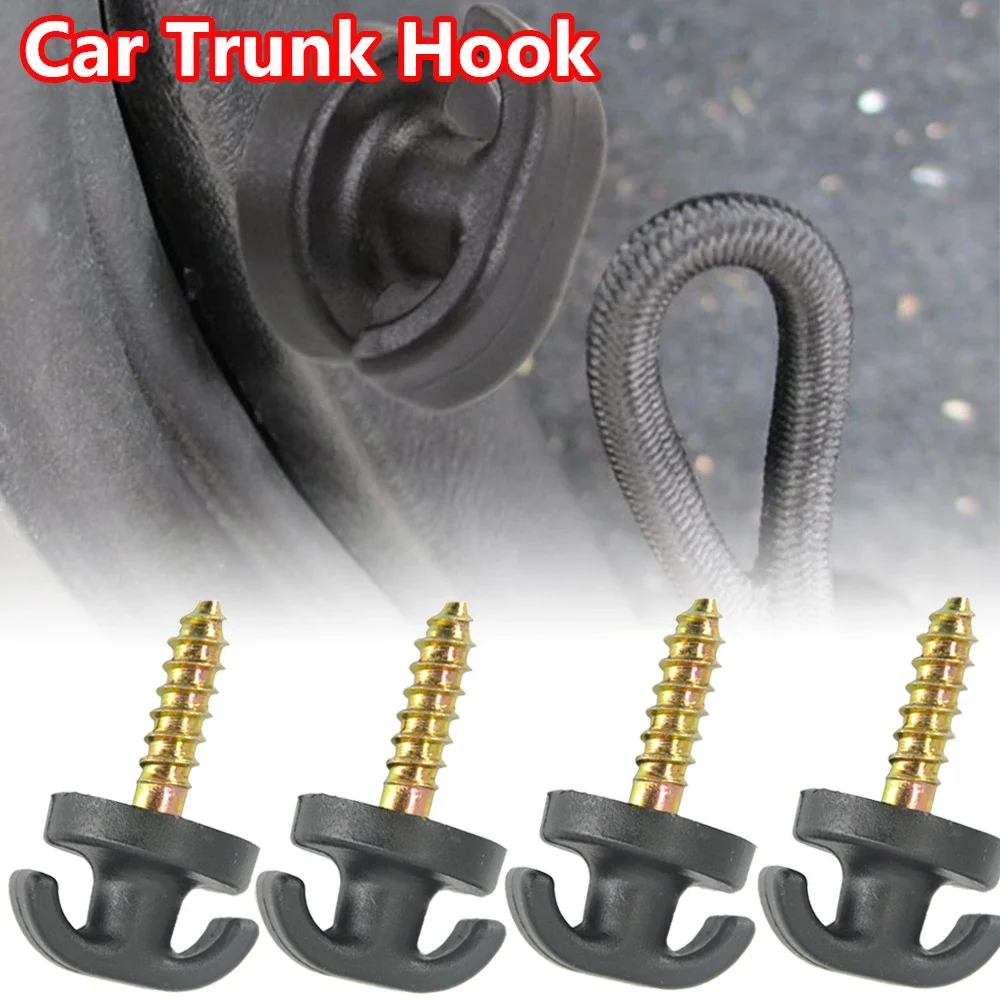 

4Pcs Screw Hook Universal Car Rear Trunk Auto Tie Down Envelope Cargo Flat Vertical Luggage Ring Loop Hanging Clips Fastener