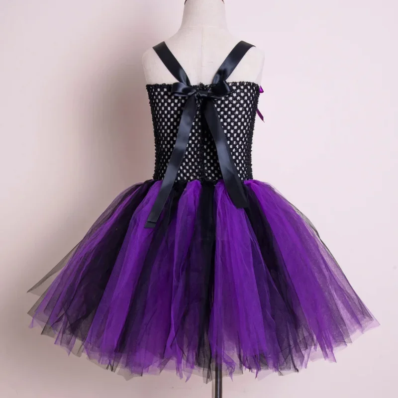 Halloween Witch Dress For Girls Scary Evil Queen Costumes Masquerade Dresses Carnival Disguise Clothes Elegant Princess Robe V