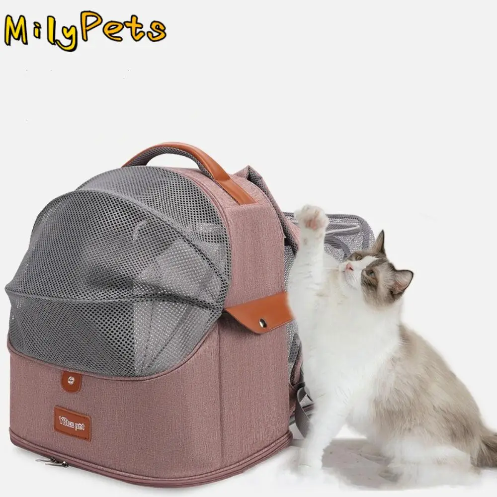 Expandable Pet Cat Backpack Portable Large Capacity Cat Carrier Bag Space Capsule Adjustable Strap Travel Transport Bag