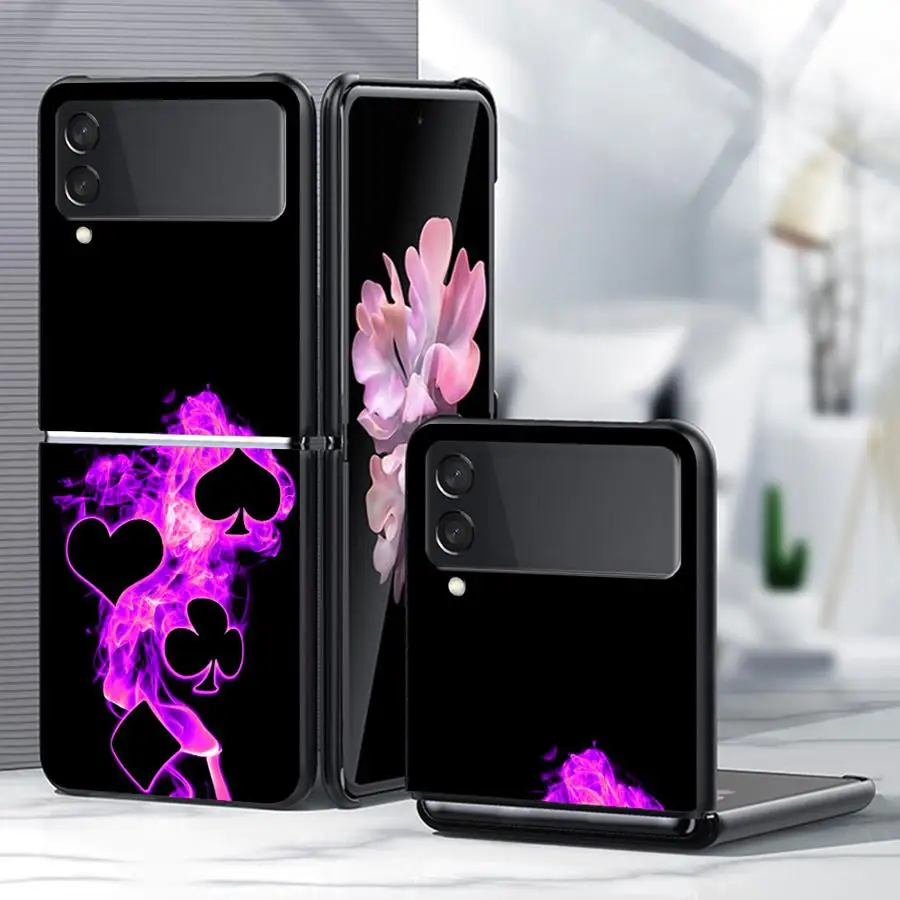 Playing Card Suits Phone Shell Funda Case for Samsung Galaxy Z Flip 8 Flip7 FE Flip4 Flip5 Z Flip 7 6 5 4 3 Flip3 Flip6