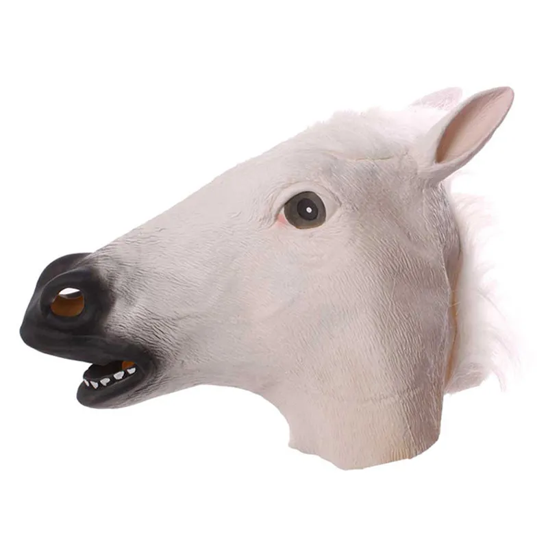 Halloween Horse Head Mask Realistic Adult Costume Fancy Dress Prank Party Prop with Elastic Fit