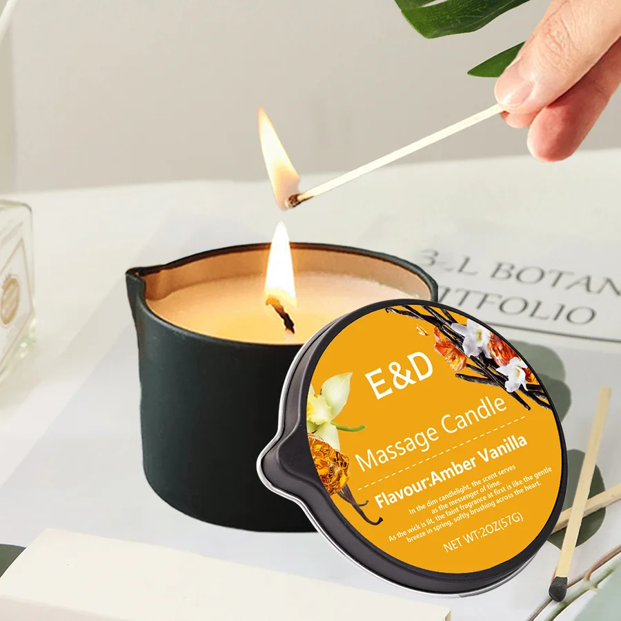 1 vela de aceite para masaje, velas de aromaterapia de lujo, para aliviar el estrés e hidratar la piel, aceite corporal perfumado SM Product Scented Candle