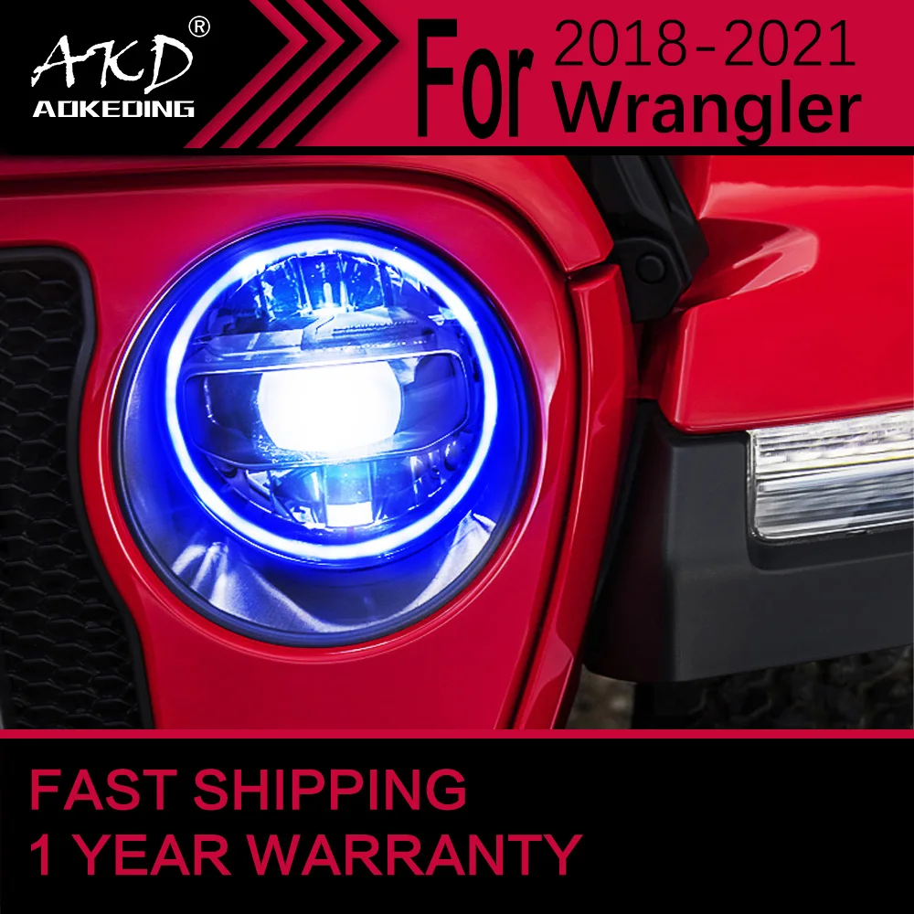 Car Lights for Jeep Wrangler LED Headlight 2018-2023 Wrangler Head Lamp Drl Projector Lens Automotive Accessories