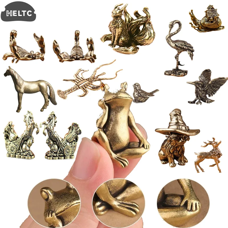 

37styles Brass Thinking Frog Figurine Vintage Frog Animal Copper Statue Ornaments Office Home Decoration Desktop Ornaments Craft