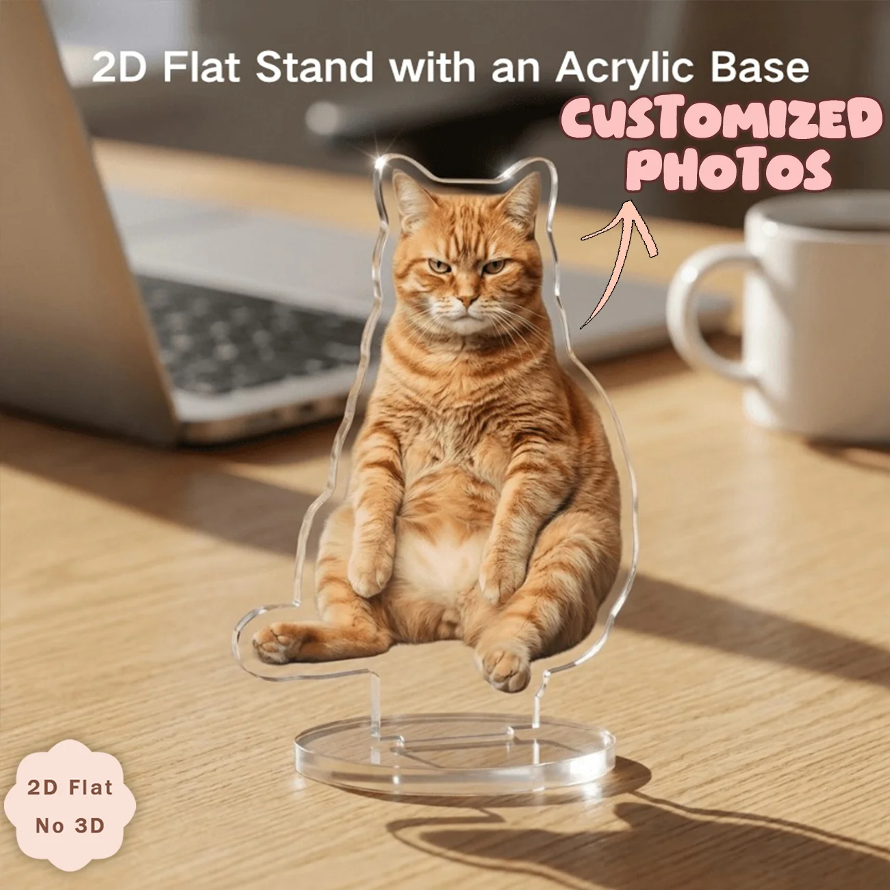 Custom Pet Photo Cutout Acrylic Stand, Personalized Figure Plaque, Custom Photo Tabletop Decor, Souvenir Keepsake Gift for Pet - view 6
