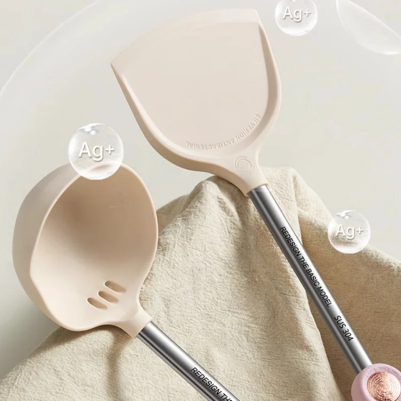 COOKER KING Silikonowa Łyżka do Zupy i Szpatułka Odporna na Ciepło Nieprzywierająca Szpatułka do Steków Przybory Kuchenne Zestaw Narzędzi do Gotowania