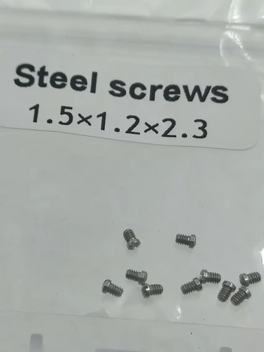 Watch accessories back cover with all steel flat screws 0.8/0.9/1.0/1.2/1.4, universal for all steel screws 10pcs