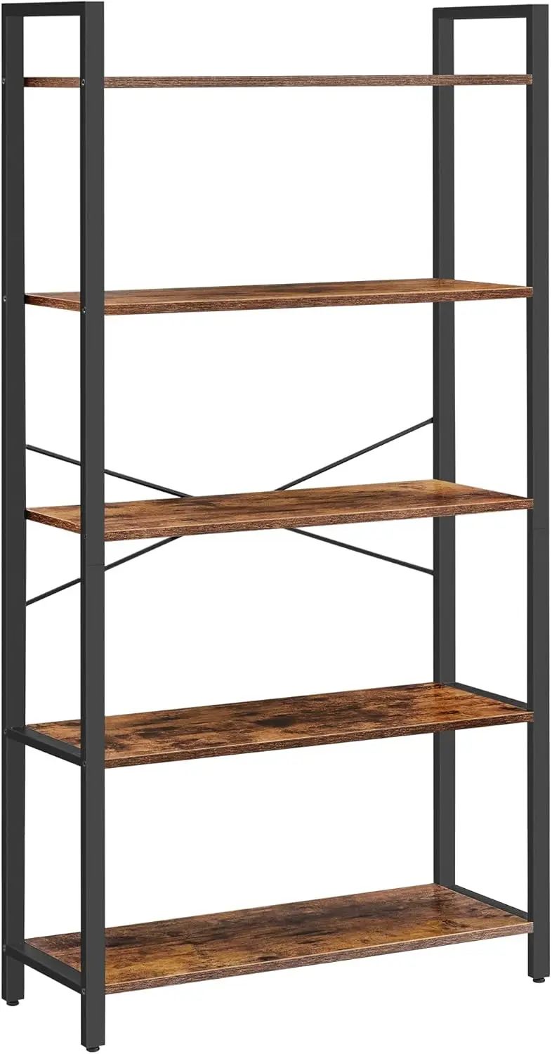 

Vasagle 5-Tier Tall Bookshelf, Bookcase With Steel Frame, Book Shelf For Living Room, Home Office, Study, 11.8 X 31.5 X 60.6