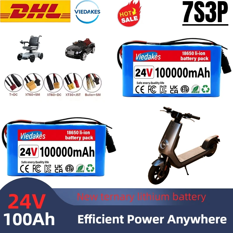 

7S3P 24V 100Ah Lithium Battery Pack for Power Tools, Lawn Mower, E-Scooter | with BMS Protection & Long Cycle Life