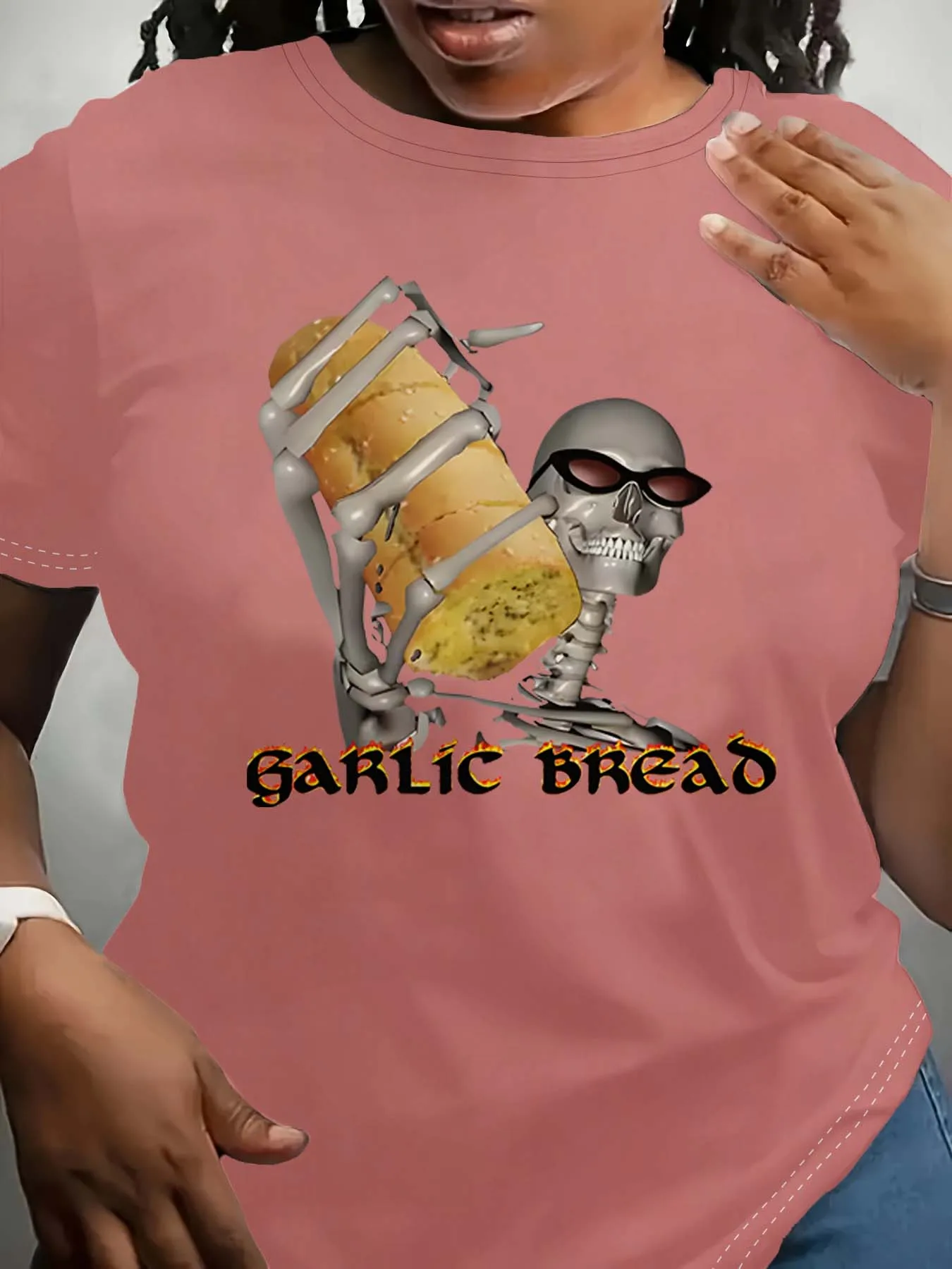 พลัสขนาดโครงกระดูกขนมปังกระเทียมธีมเครื่องแต่งกายแฟชั่นสุดเก๋