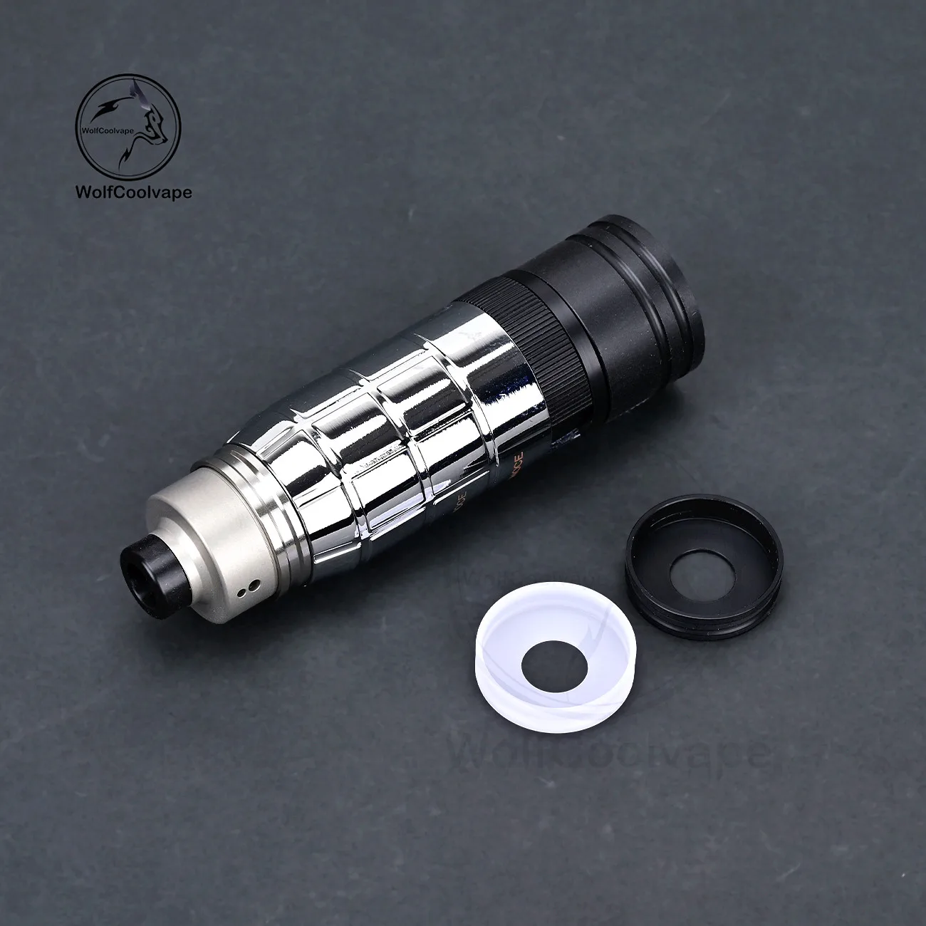 

wolfcoolvape 2pcs 415 Style 24mm Slant Ring Stainless Steel Fit for 510 RTA RDA Vape Atomizer Mod Adapter Silver