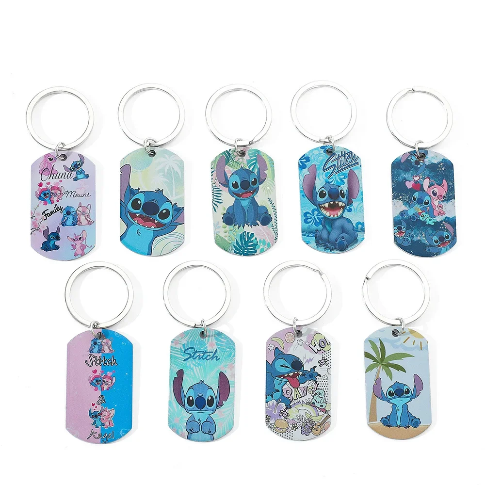 

Disney Lilo & Stitch Cartoon Keychain Backpack Pendant Anime Figures Stitch Kawaii New Keyring Car Bags Pendant Kids Toys Gifts