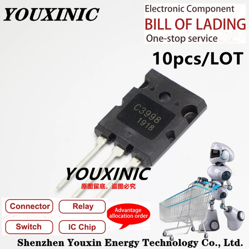 YOUXINIC Taiwan Manufacturers 100% High Quality 2SC3998 C3998 TO-3PL Ultrasonic Dedicated High-Power Transistor 25A   1500V