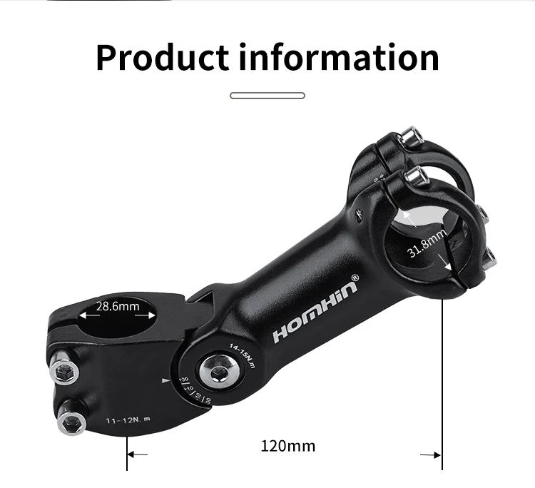 

Bicycle Handlebar Stem ±30° Adjustable MTB Power Stem Road Mountain Bike Table 31 8 *120mm Cycling Bridge Rod Parts