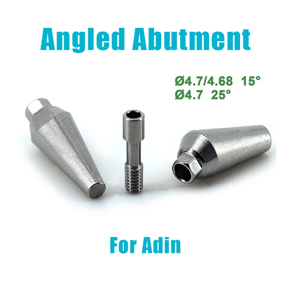 10Pcs Dental Angled Abutment 15° 25° Compatible With Adin Grade 5 Titanium Cement Retained Prosthetic Implant Lab Components