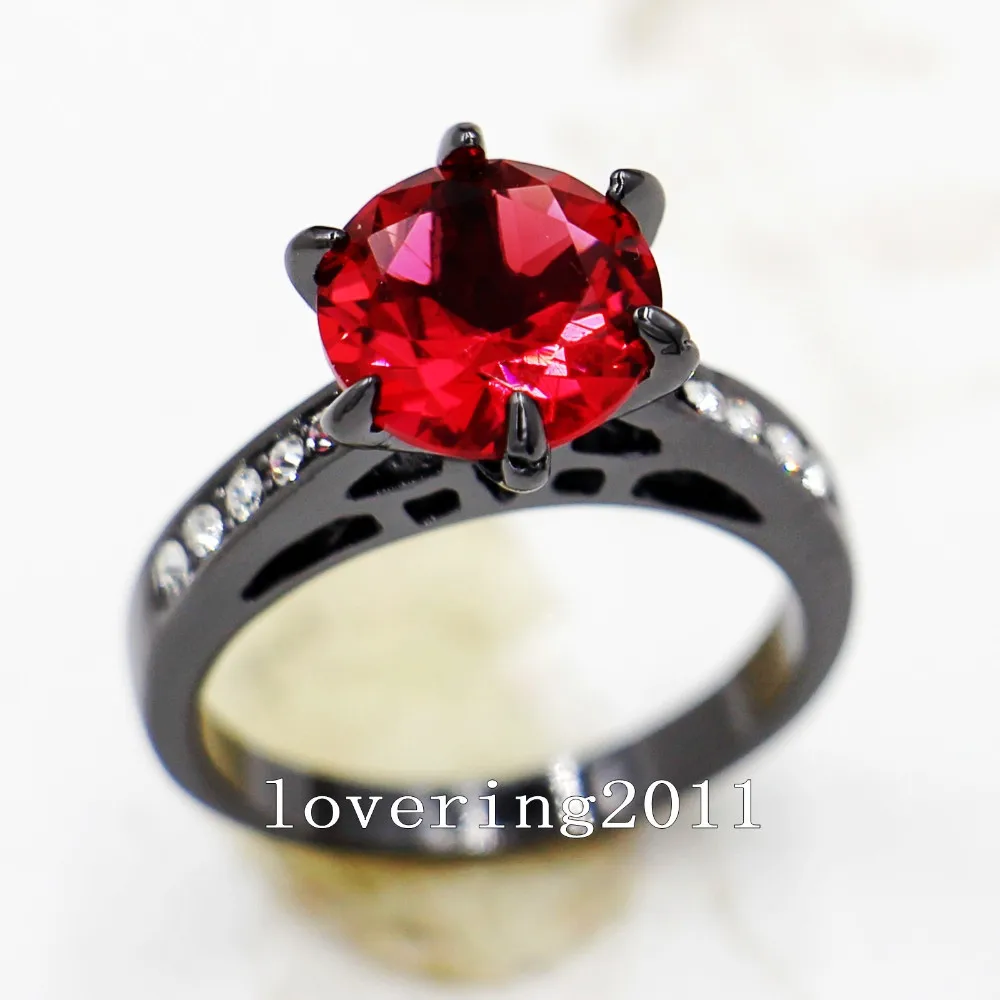 

Vintage Ring Black Gold Filled 9mm AAAAA Zircon Engagement Wedding Band Rings for women Bridal Promise Party Jewelry