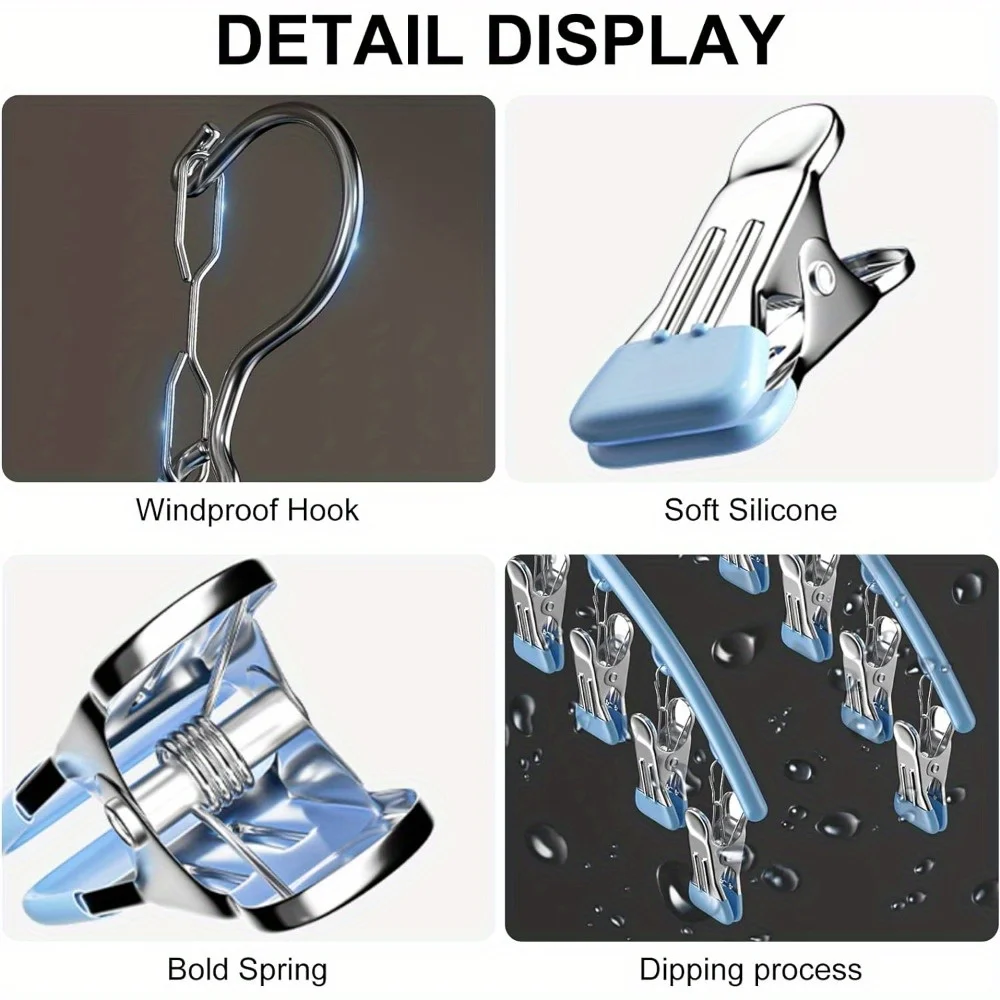 Multi Clip appendiabiti Organizer armadio salvaspazio Bottoms con armadio antivento calzini in acciaio inox stendibiancheria