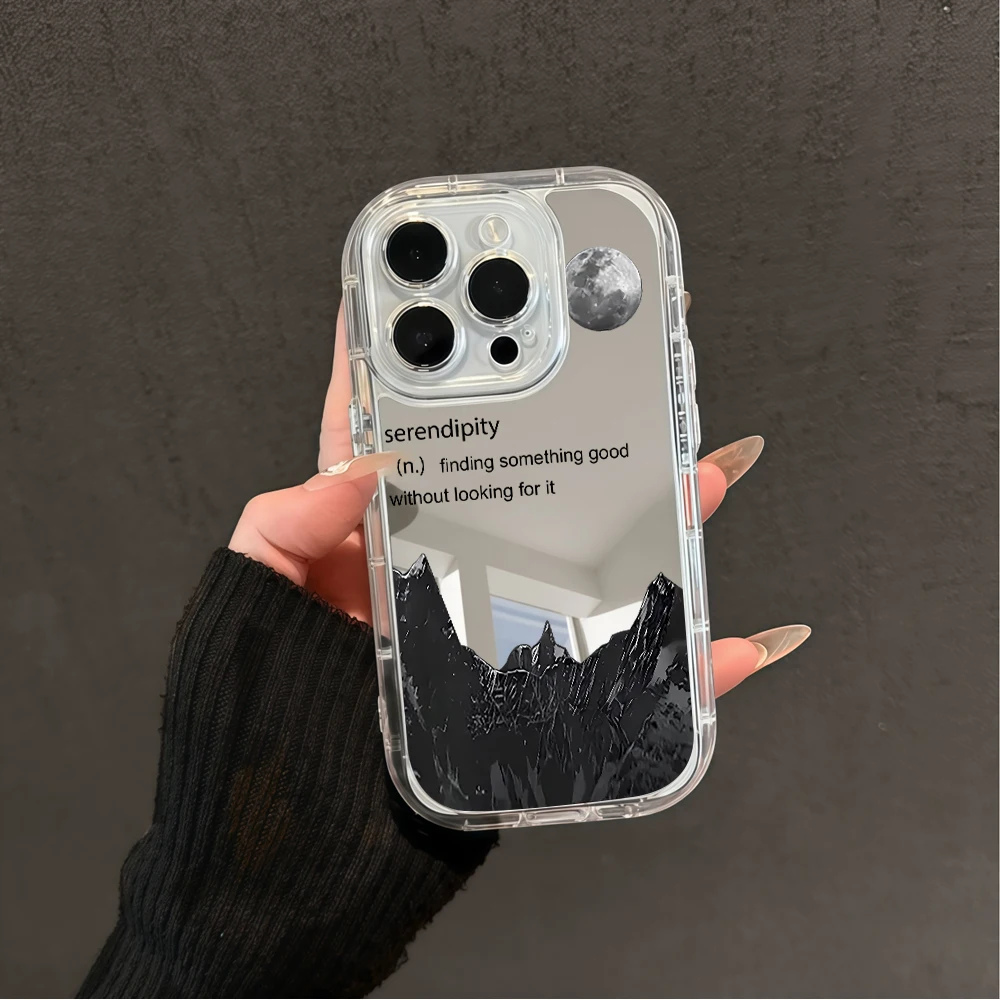 Modische Schneeberg-Gletscher-Spiegel-Handyhülle für iPhone 17 15 14 16 Pro Max 13 12 11 Pro XR XS 8 Plus 17Air Stoßfeste Hülle – Detail 10
