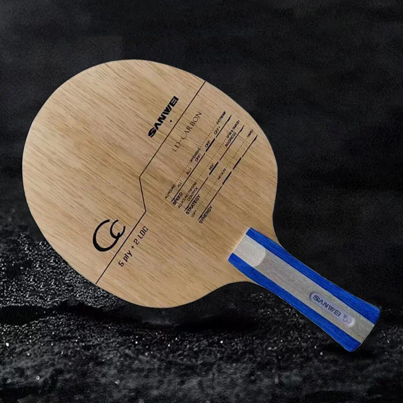 SANWEI CC Table Tennis Blade 5 Wood + 2 LD Carbon Loop Fast Break ST/FL/CS New Ping Pong Racket for Beginner Training 40+ Ball