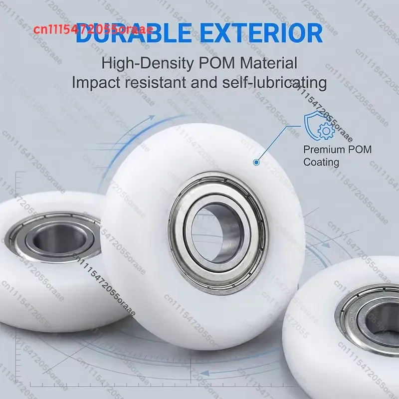 4pc 60mm Crowned POM Bearing Roller Wheel 10x60x12 BSR620060-12 6200RS Seat Track Roller for Rowing Machine Plastic Ball