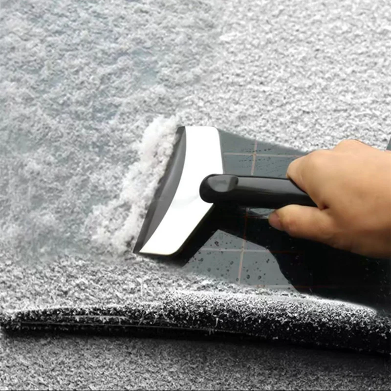 Grattoir à glace multifonctionnel pour voiture, outil de déneigement pour vitres de voiture, en acier inoxydable, pour pare-brise d'hiver, pelle à neige, outil de dégivrage