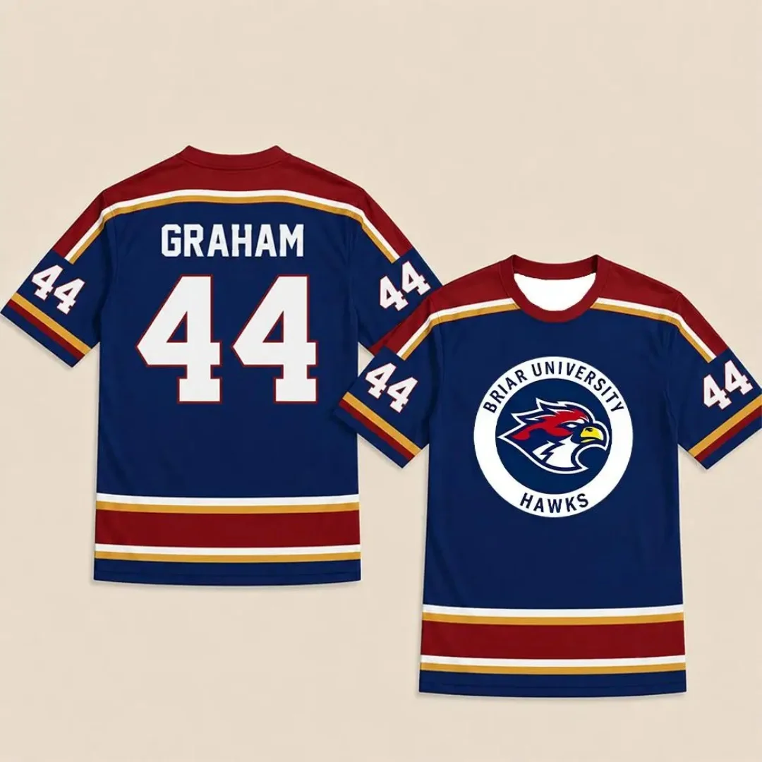 2026 New Model Campus Briar University Hockey Jersey Graham Costume Quickdrying TShirt for Men and Women Retro Street Sports Top