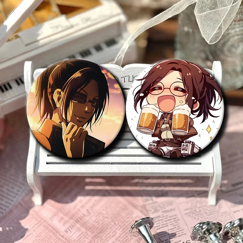 Cartoon Character Hange Zoe Soft Button Pin Anime Role Hange Zoe Brooch Creative Badge for Backpack Clothes Decoration Gift 58mm