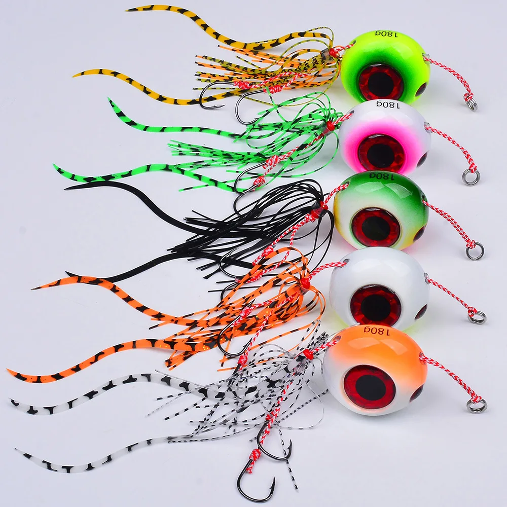 40G-180G Jig Señuelos de Pesca de agua salada Bass Wobblers carpa Crankbait Pesca aparejos artificiales señuelo de Pesca de mar plantilla cebo con faldas - imagen 5
