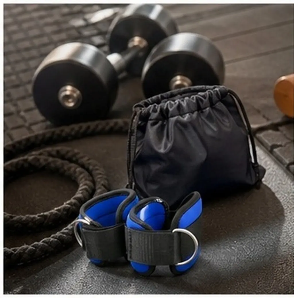 2Pcs Adjustable Ankle Straps for Functional Trainers Cable Machines Glute Hamstring Workout Cotton Padding Waterproof Carry Bag