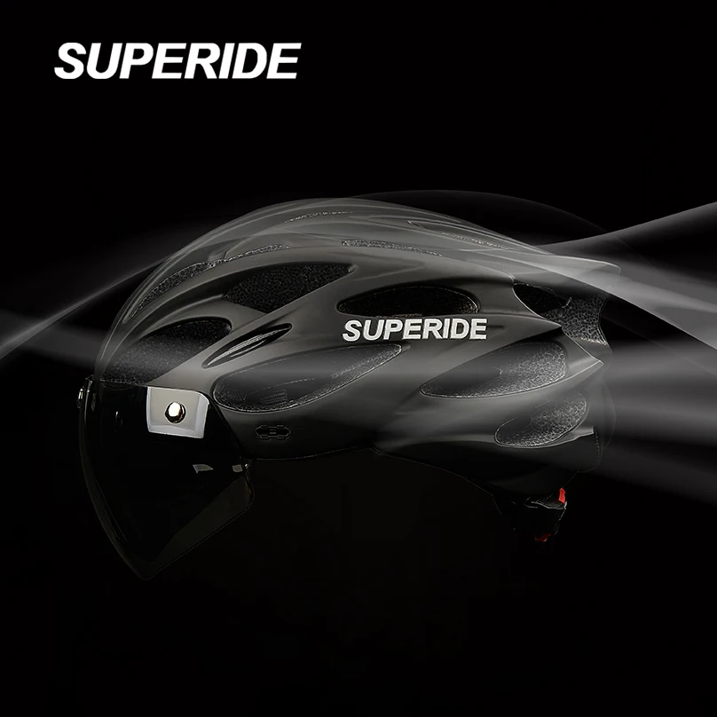 SUPERIDE Ultraleichter Fahrradhelm mit Magnetbrille & Sonnenschutz für Herren und Damen, In-Mold Rennrad MTB Fahrradhelm