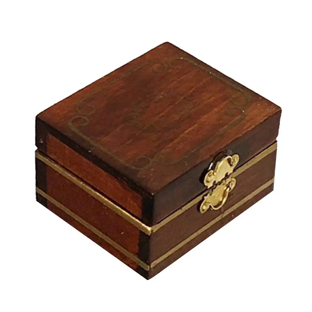 

Wooden Dollhouse Jewelry Case Dresser Miniature Furniture with Realistic Jewels for 1 12 Scale Decoration