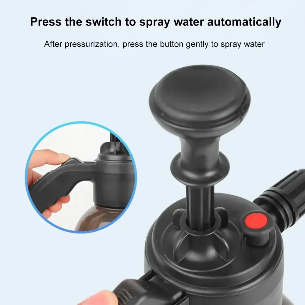 Car 2L Hand Pump Sprayer Pneumatic Washer Foam Snow Foam High Pressure Wash Spray Bottle for Car Home Cleaning Tool