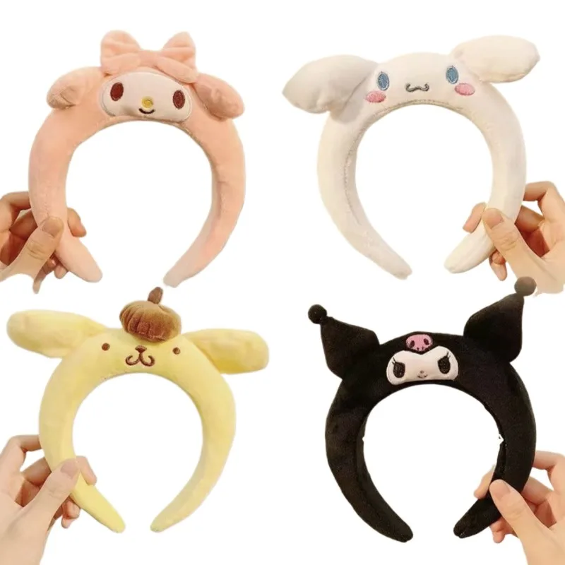 Sanrio My Melody Cinnamoroll Kuromi Purin Headband Cute Cocoa Wai Hairband Headband Hair Cover Washing Makeup Headgear Headgear