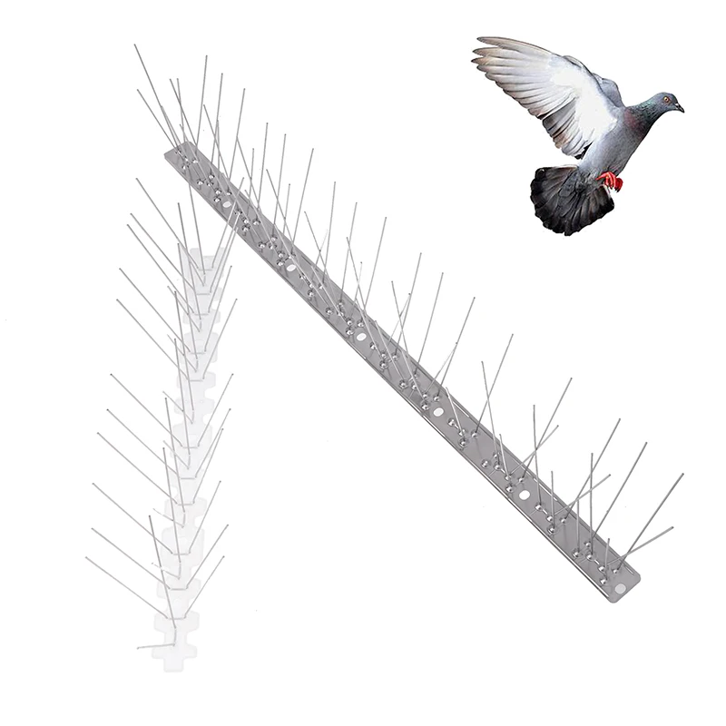 1Set Stainless Steel Bird Repellent Spikes Fixing Balconies Roofs Patios Protection Anti Pigeon Bird Deterrent Tool