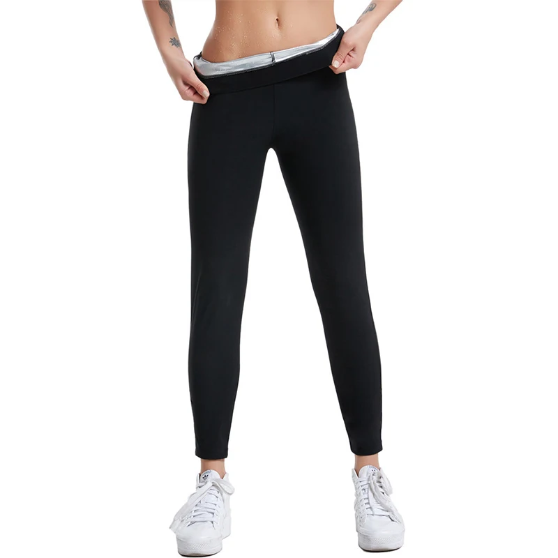 Women Thermo Sweat Sauna Pants High Waist Slimming Pants Inner Coating Body Shaper Fast Sweat Workout Fitness Leggings