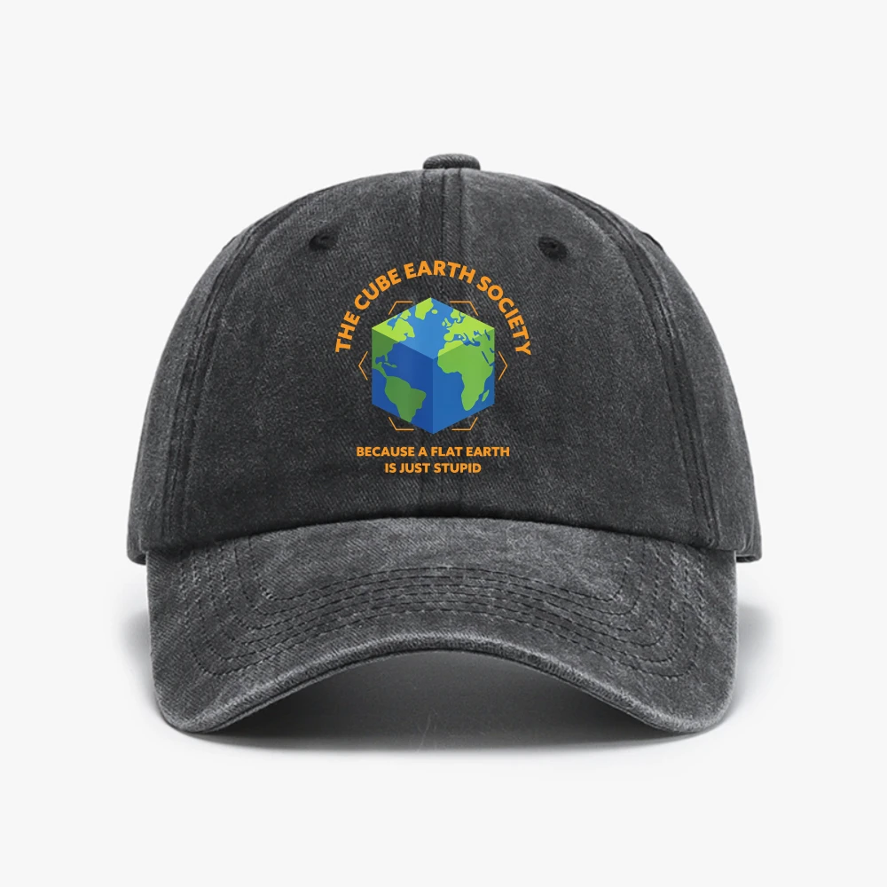 The Cube Earth Society Because A Flat Fashion Baseball Cap Street Style Hats For Man Wild Fishing Hats For Man