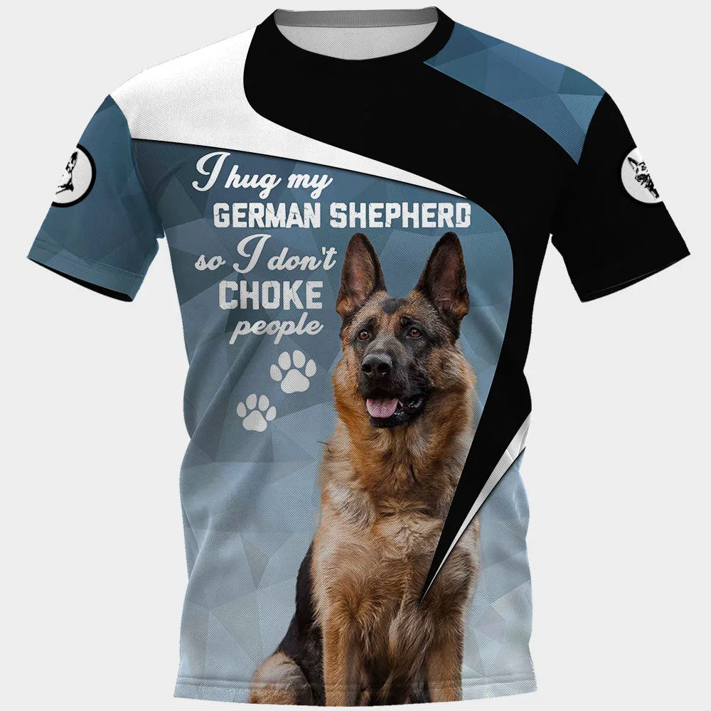 HX  Animals T-shirts 3D Graphic Choke People T-Shirt Animals Dogs Labrador Brown Tees German Shepherd Tops Unisex Streetwear