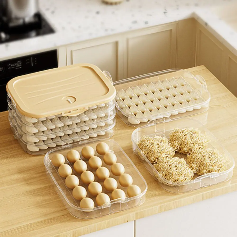 1/2/3/4 Layers Dumpling Storage Box Food-grade Well Sealed Egg Frozen Box Fresh-Keeping Quick Freezing Wonton Freezer Household