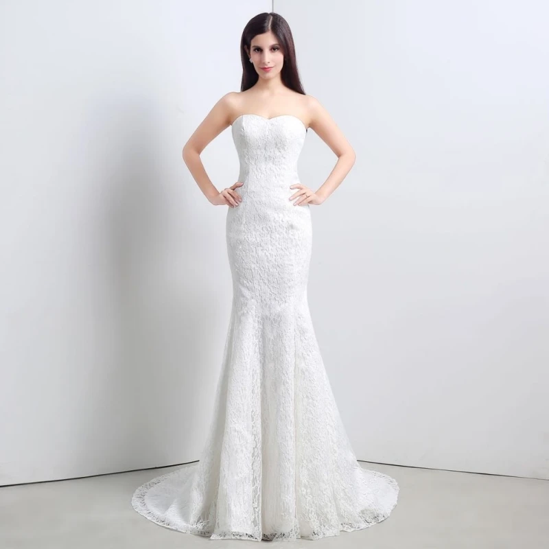 Abiti da sposa avorio Appliques in pizzo a-line con coda mezza manica per abiti da sera per banchetti per feste di matrimonio