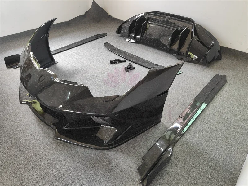 V-style carbon fiber forged pattern front bumper rear bumper side skirt spoiler for Lamborghini LP580 LP610 body kit