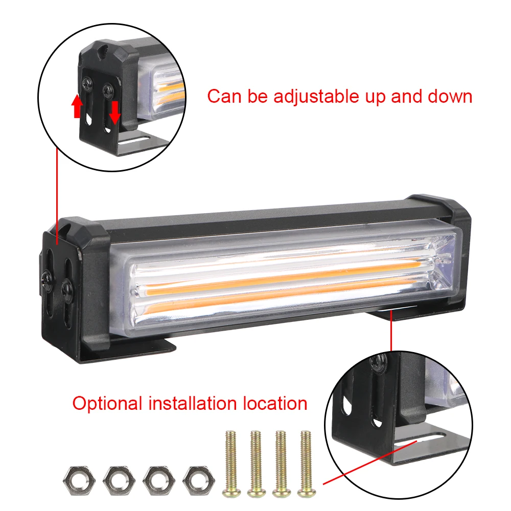 Mini Strobe Emergency Lightbar Surface Mount 12V Car Front Grille Warning Light Head for Fire Truck Police 40W COB LED