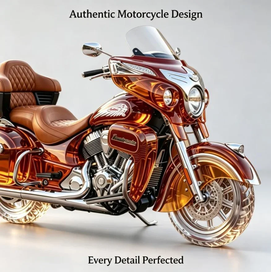 Handmade Motorcycle Shaped Wine Decanter, Transparent Glass Spirits Bottle, Bar Table Display Ornament for Whiskey Bourbon