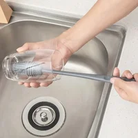 Bottle Brush Insulation Cup Washing No Deadend Long Handled Silicone Cleaning Brush Household Multifunctional Cleaning Tools 3