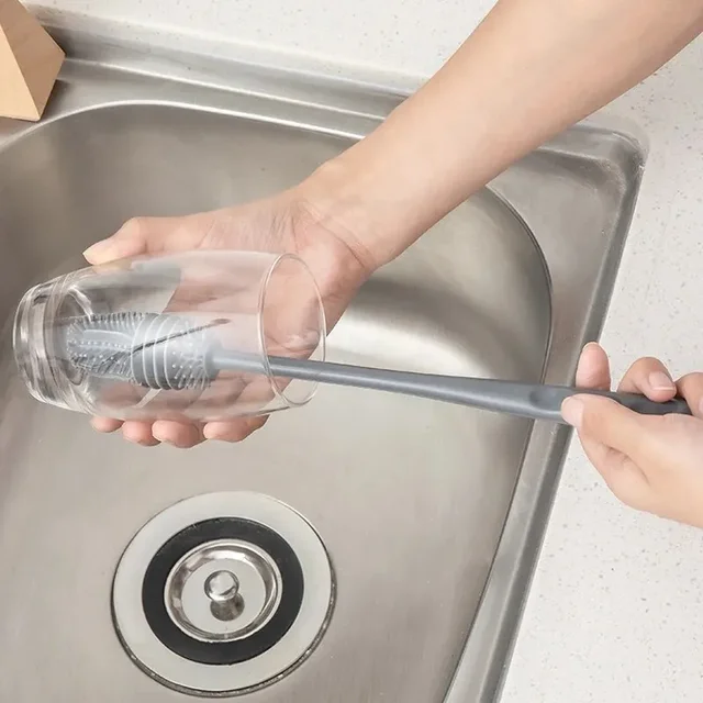 Bottle Brush Insulation Cup Washing No Deadend Long Handled Silicone Cleaning Brush Household Multifunctional Cleaning Tools 3 Bottle Brush Insulation Cup Washing No Deadend Long Handled Silicone Cleaning Brush Household Multifunctional Cleaning Tools 3