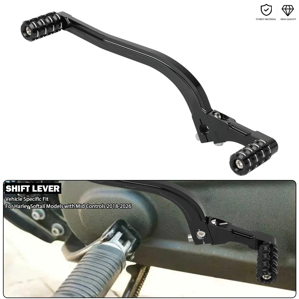 Heel/Toe Shift Lever W/ Shifter Pegs Kit Fits For Harley Low Rider S/ST Super Glide Street Bob Softail Mid Controls 2018-2026