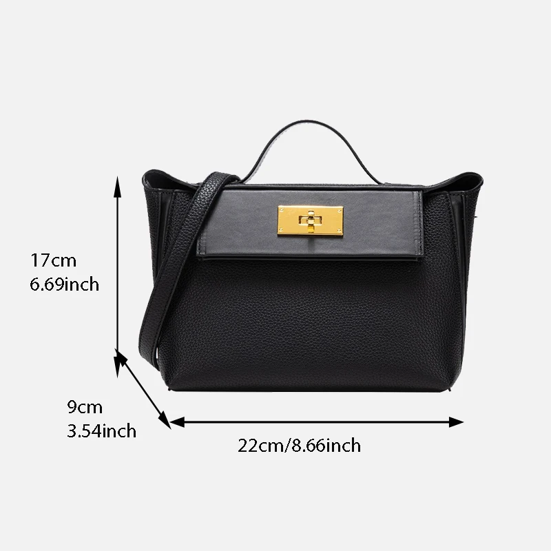 Genuine Leather Shoulder Bag for Women Luxury Designer Brand Black Handbag 2024 Fashion Trend Crossbody Bag Gray Hobo Bag