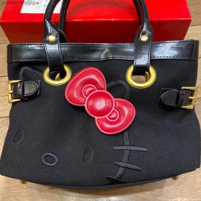 Sanrio hello kitty dos desenhos animados bolsa de lona feminina design simples grande capacidade nova sacola versão coreana doce menina bolsa casual