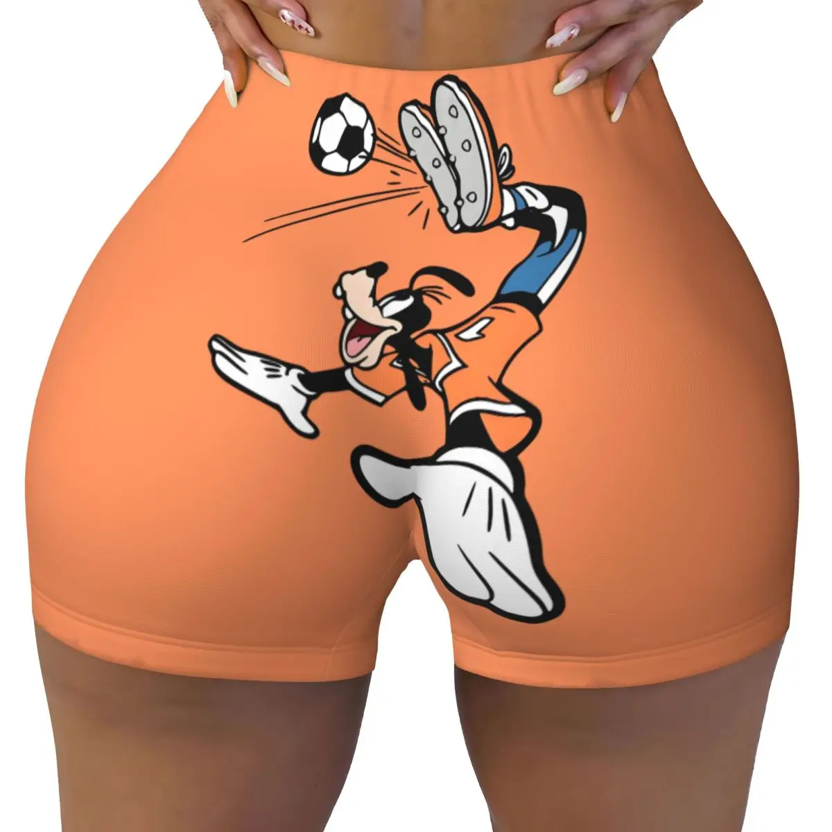 

Custom Women's Goofy Goof Workout Yoga Shorts Anime Cartoon Gym Athletic Biker Running Shorts
