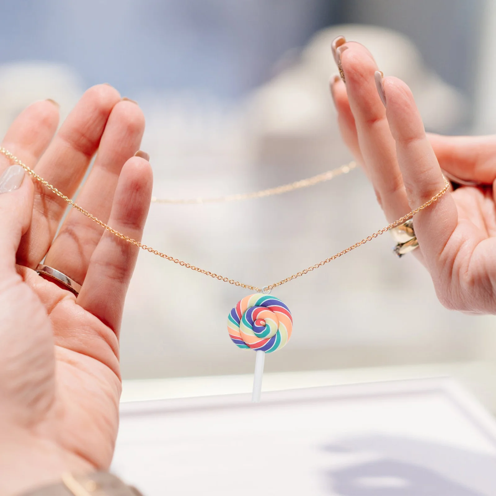 

20pcs Handmade Polymer Clay Colorful Pendants Fun Diy Pendant Decorative Lollipop For Jewelry Making Clay Lollipop Dangle Drop